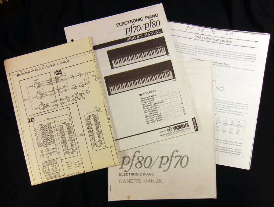 YAMAHA pf70 / pf80 Electronic Piano   SERVICE MANUAL  